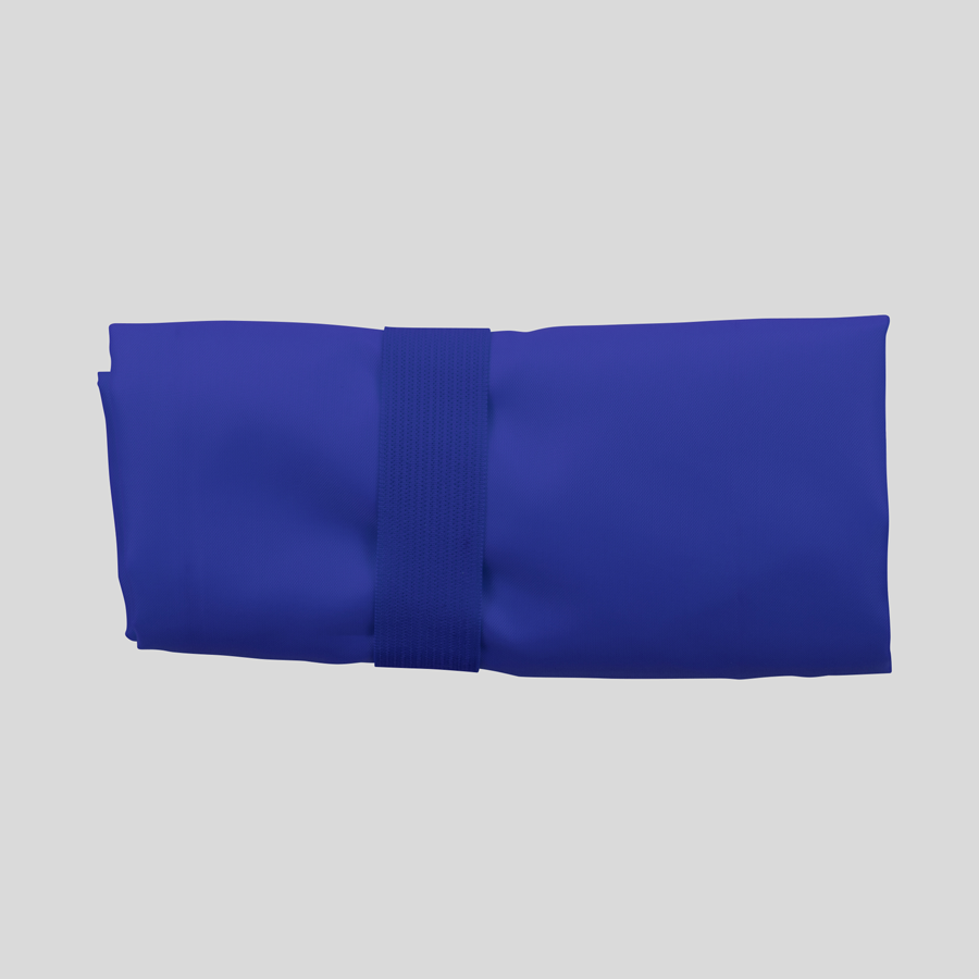 Blaue Polyester-Tasche, faltbar und mit individuellem Digitaltransferdruck