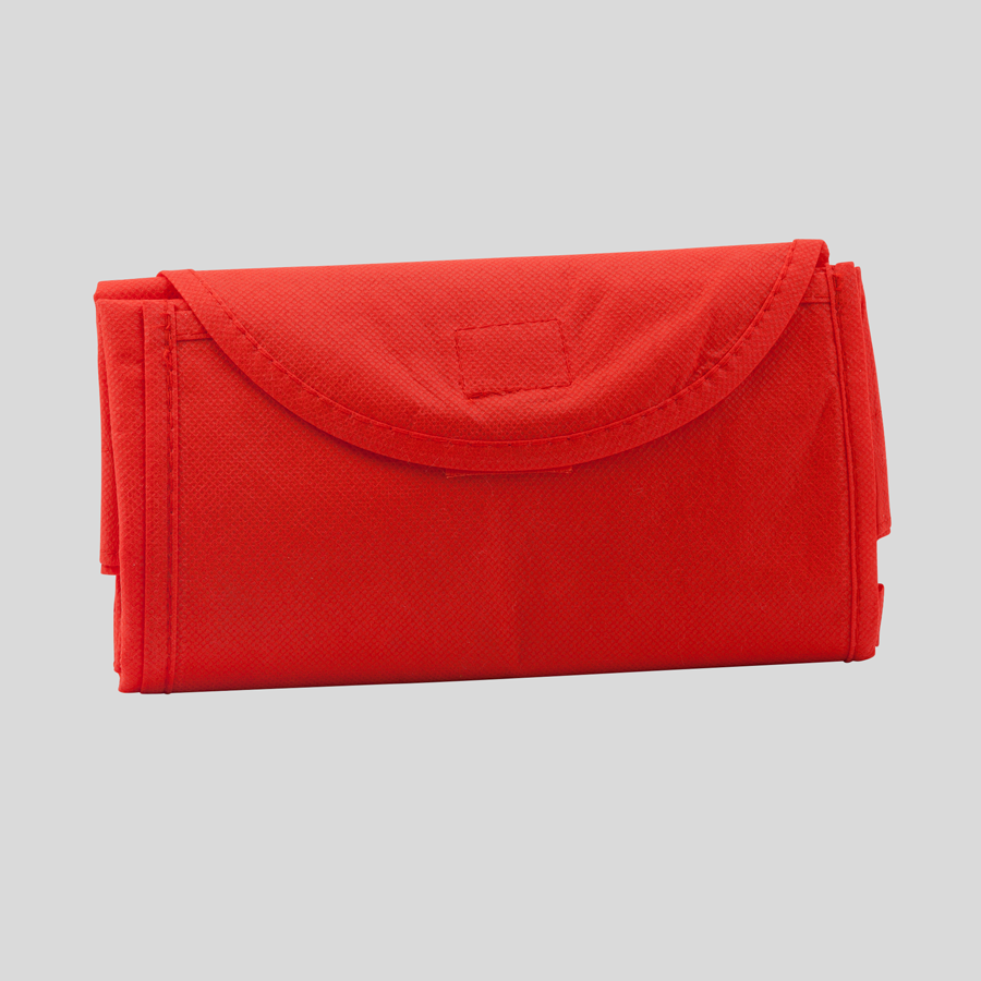 Faltbare Non-Woven-Tasche in Rot, individuell und 4/0-farbig bedruckbar