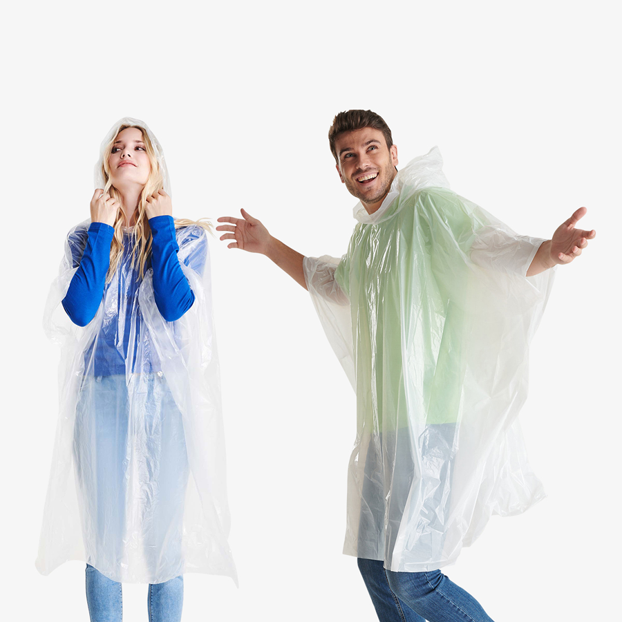 Regenponcho wasserdicht transparent unbedruckt