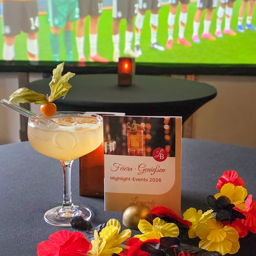 Einsendung WIRmachenFANS-Gewinnspiel: Flyer beim Public Viewing im Hotel