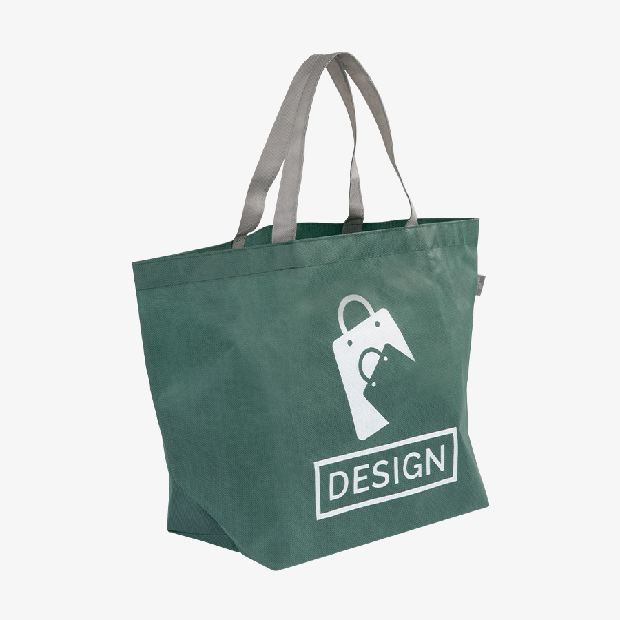 Recycelter Non-Woven-Shopper aus RPET-Vliesstoff, einseitig und einfarbig bedruckt