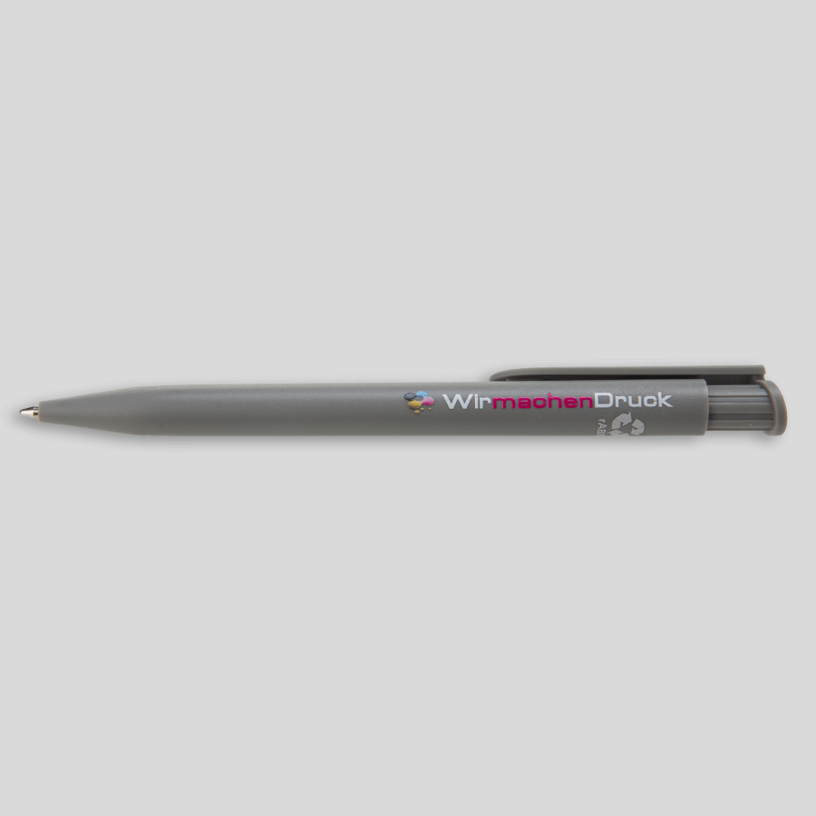 Recycling-Kugelschreiber von uma in mattem Grau, individuell bedruckbar