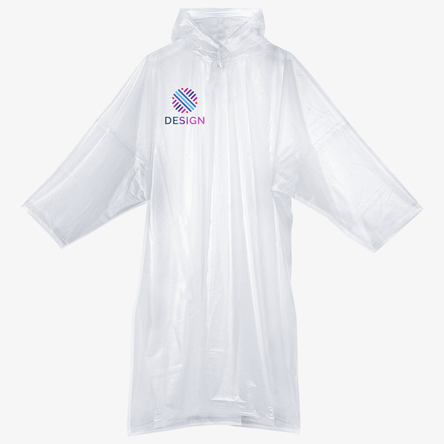 Transparenter Regenponcho für Damen und Herren, individuell bedruckt