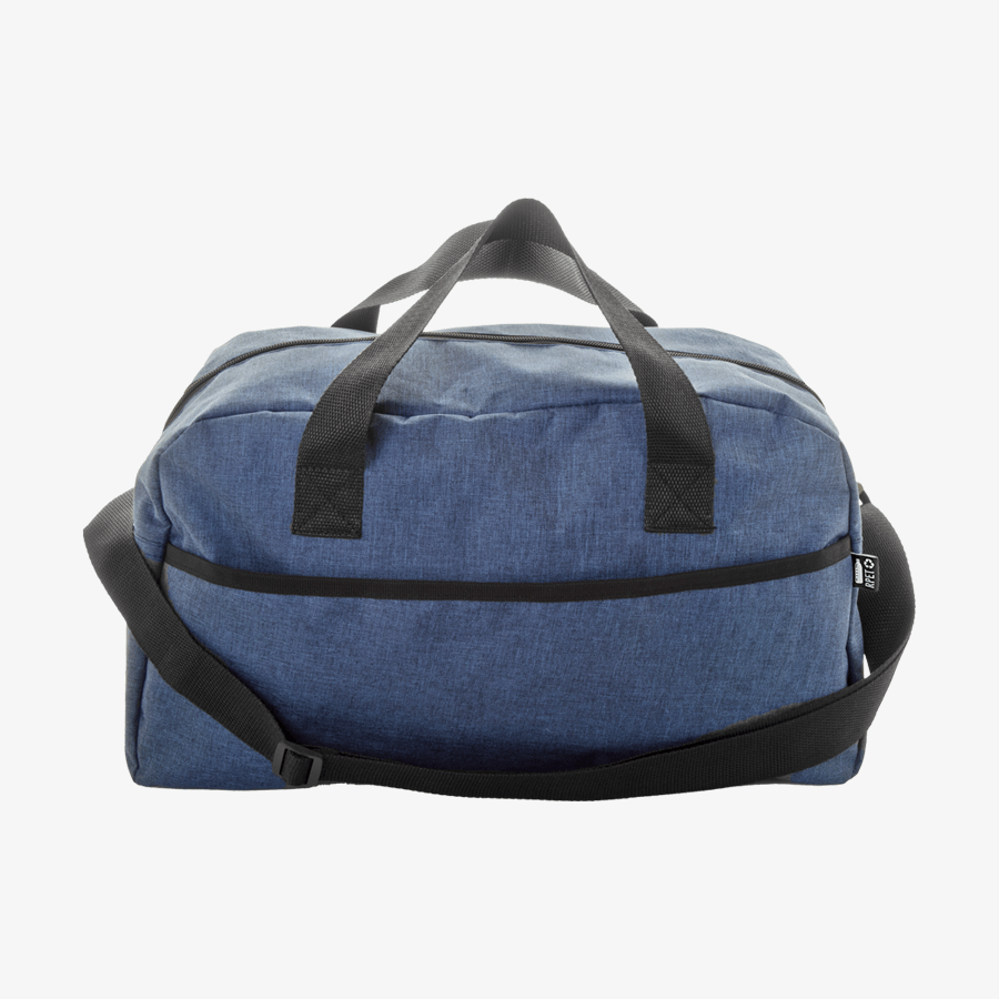 Kompakte Reise-Sporttasche in Blau aus RPET, unbedruckt