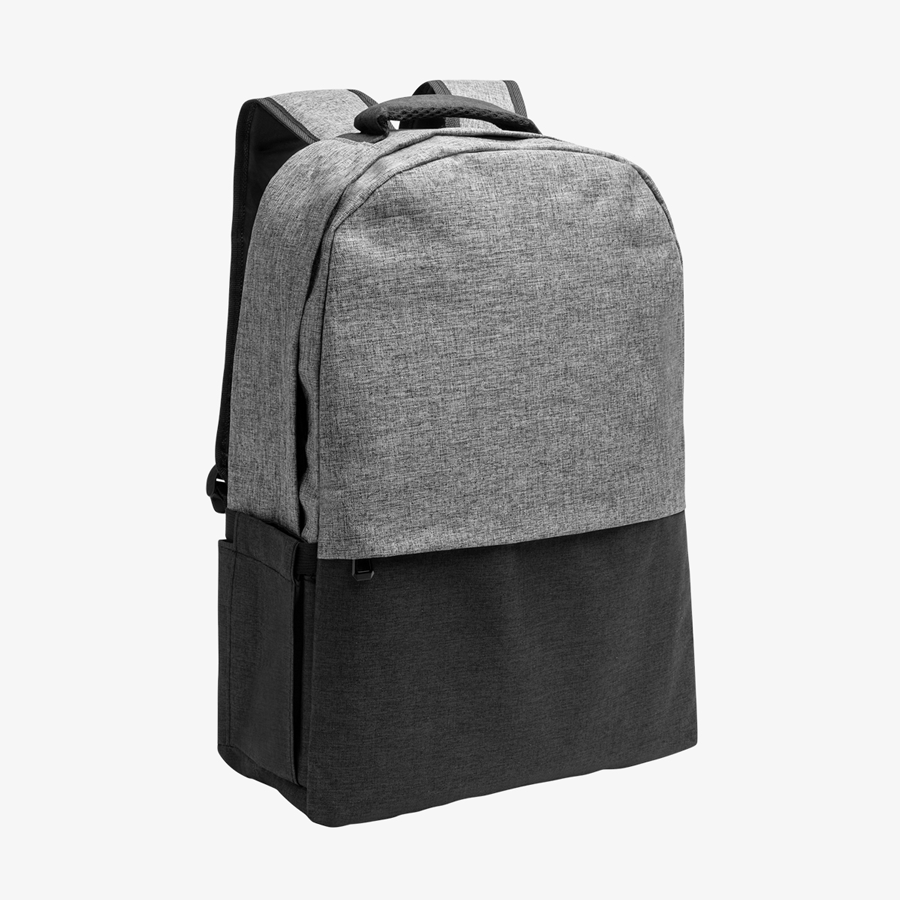 Rucksack aus nachhaltigem RPET mit Doppelfach Außentasche, personalisierbar