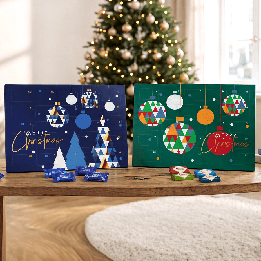 Individuelle Schokoladen-Adventskalender, gefüllt mit Sarotti- oder Klettini-Naps