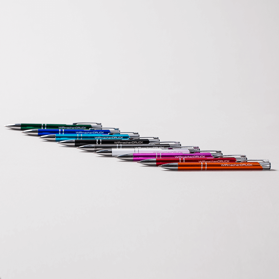 Sortiment an Metall-Kugelschreibern CLASSIC in vielen Farben, mit Lasergravur