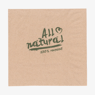 Serviette mit Fertigmotiv All natural gefalzt auf 16,5 x 16,5 cm