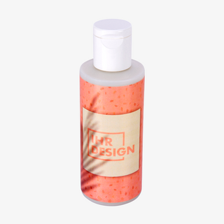 Individuell bedrucktes Shampoo in 100-ml-Flasche mit geschlossenem Klappdeckel, Vorderansicht
