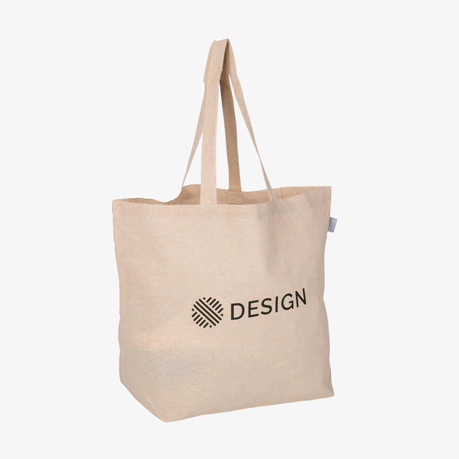 Großer und praktischer Shopper aus leichtem, recyceltem Baumwollmix, individuell bedruckt