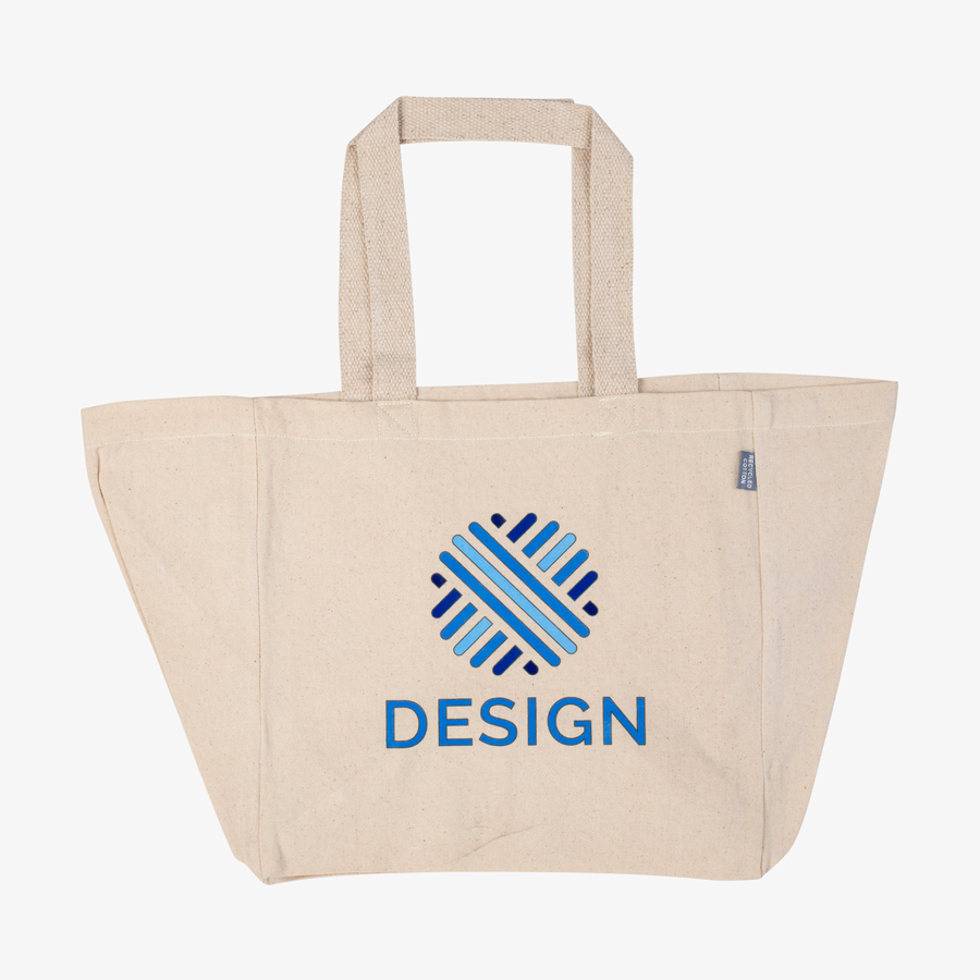 Praktischer Shopper aus schwerem, recyceltem Baumwollmix mit individuellem Aufdruck