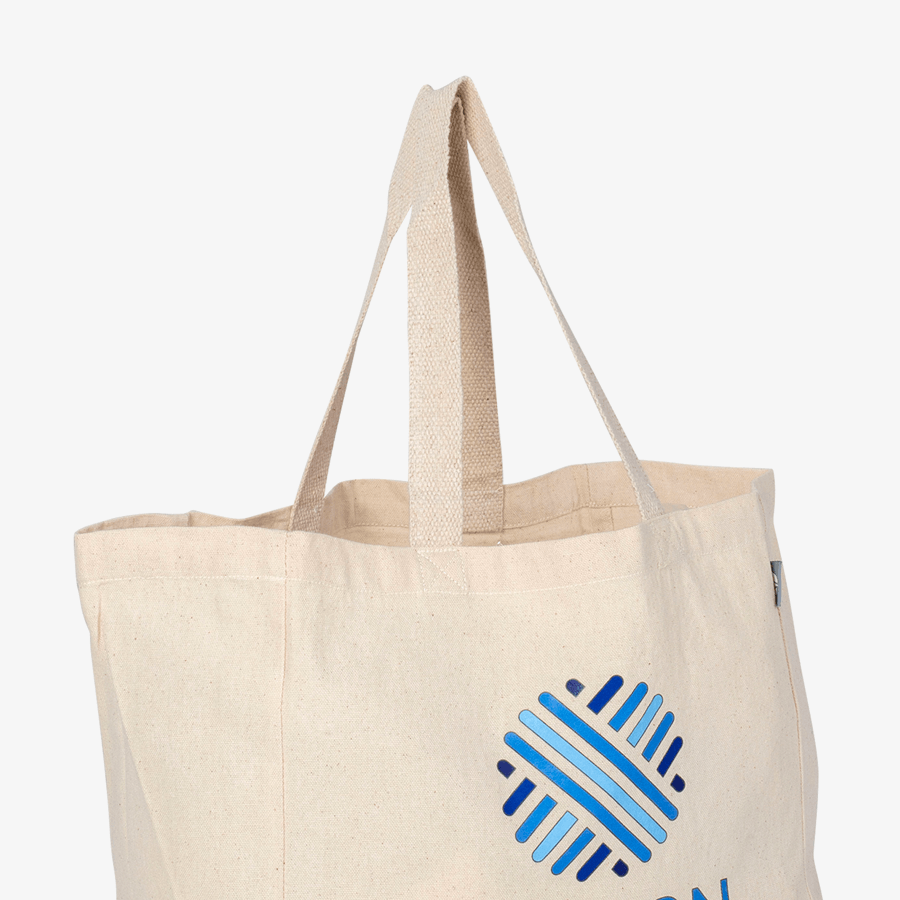 Robuster und geräumiger Shopper aus schwerem, recyceltem Baumwollmix mit verstärktem Boden