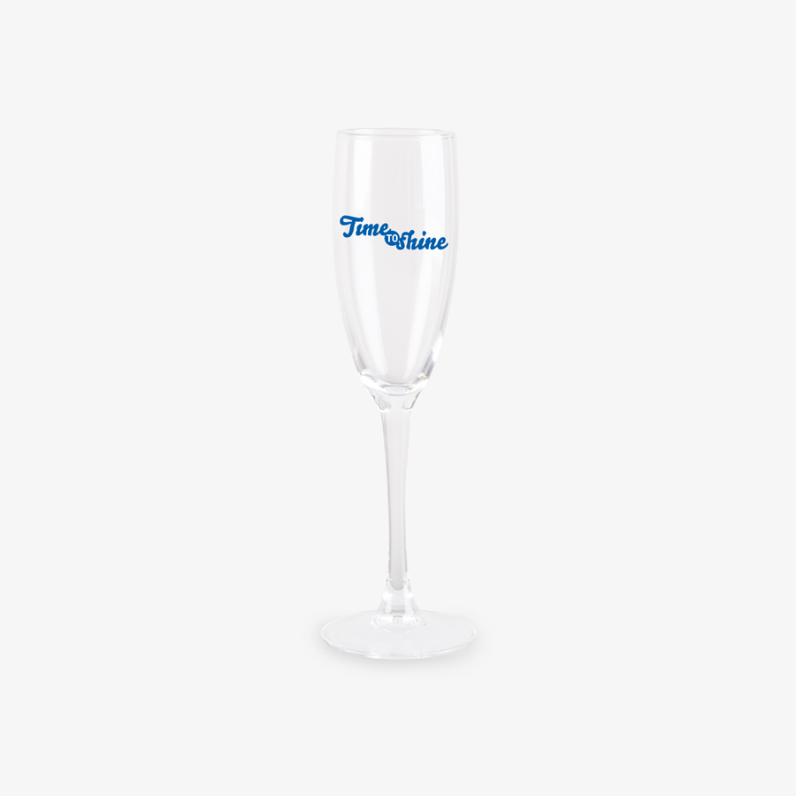 Sektglas VIN mit Siebdruck, 19,5 cl Fassungsvermögen, 140 g schwer, 225 mm hoch