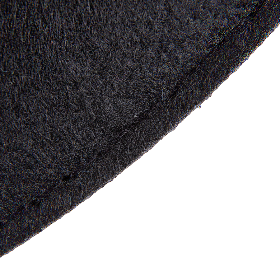 Detailansicht rundes Sitzkissen aus Filz (schwarz), vollfarbig bedruckbar