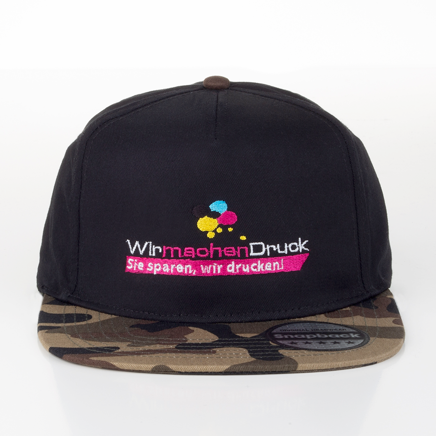 Individuell bestickte Snapback Panel Contrast Cap mit Camouflage-Einsatz