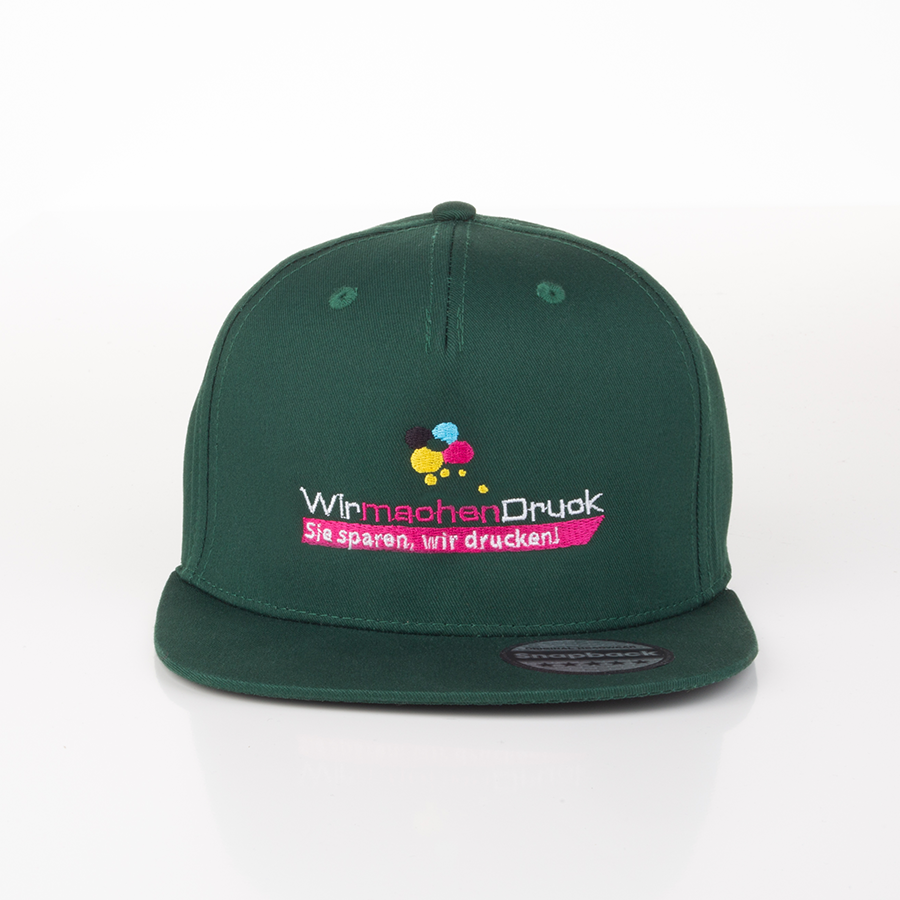 Dunkelgrüne Snapback Panel Rapper Cap mit individueller Wunsch-Stickerei