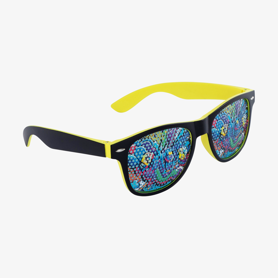 Zweifarbige Sonnenbrille mit vollfarbigem Vision-Film-Druck auf den Gläsern 