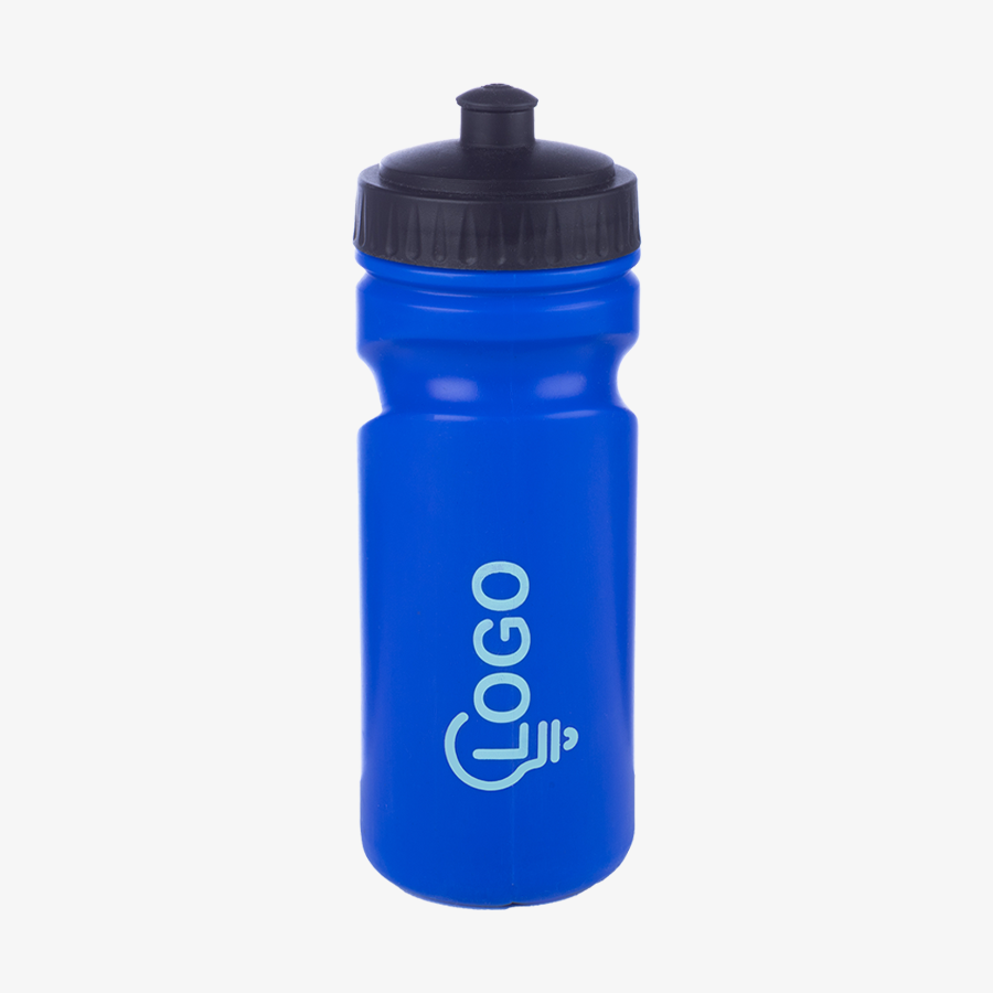 Blaue 500-ml-Sportflasche aus RPET mit Push-Pull-Deckel und einfarbigem Tampondruck