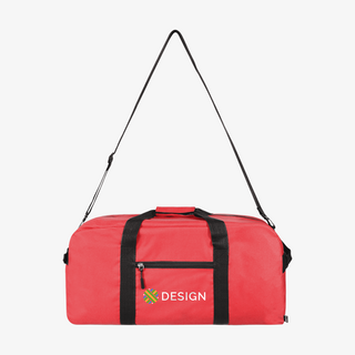 Praktische Sporttasche in Rot aus RPET, individuell mit Ihrem Design bedruckt