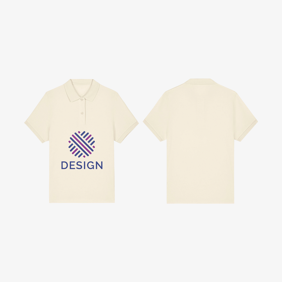 Damen-Poloshirts von Stanley/Stella mit vollfarbigem Digitalransferdruck vorne und hinten