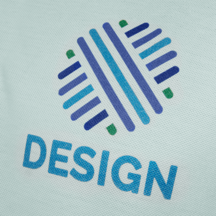 Detailansicht Poloshirt von Stanley/Stella mit vollfarbigem Digitaldirektdruck