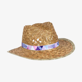 Hochwertiger Unisex-Cowboyhut aus Stroh mit personalisiertem Hutband