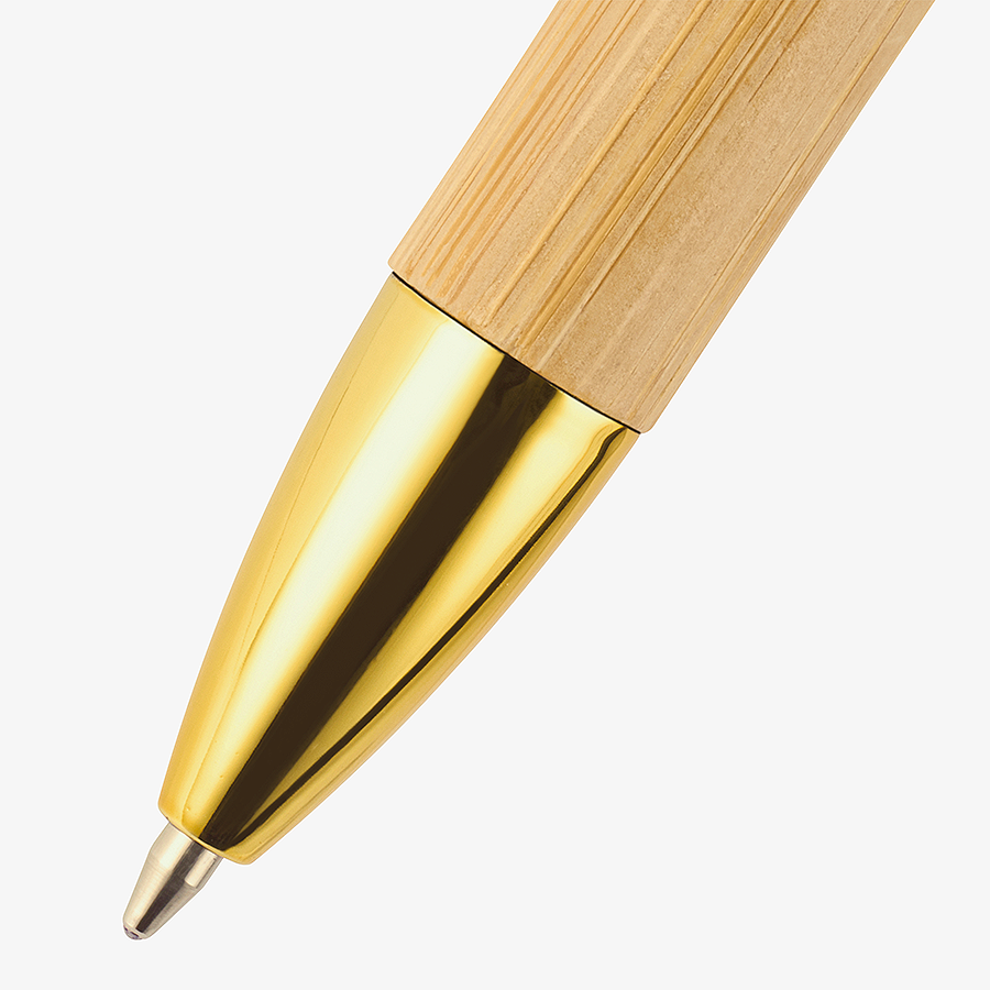 Touchpen-Kugelschreiber aus Bambus, bedruckbar mittels ein- oder zweifarbigem Tampondruck