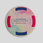 Runde Aufnäher mit Stickerei und Glitter