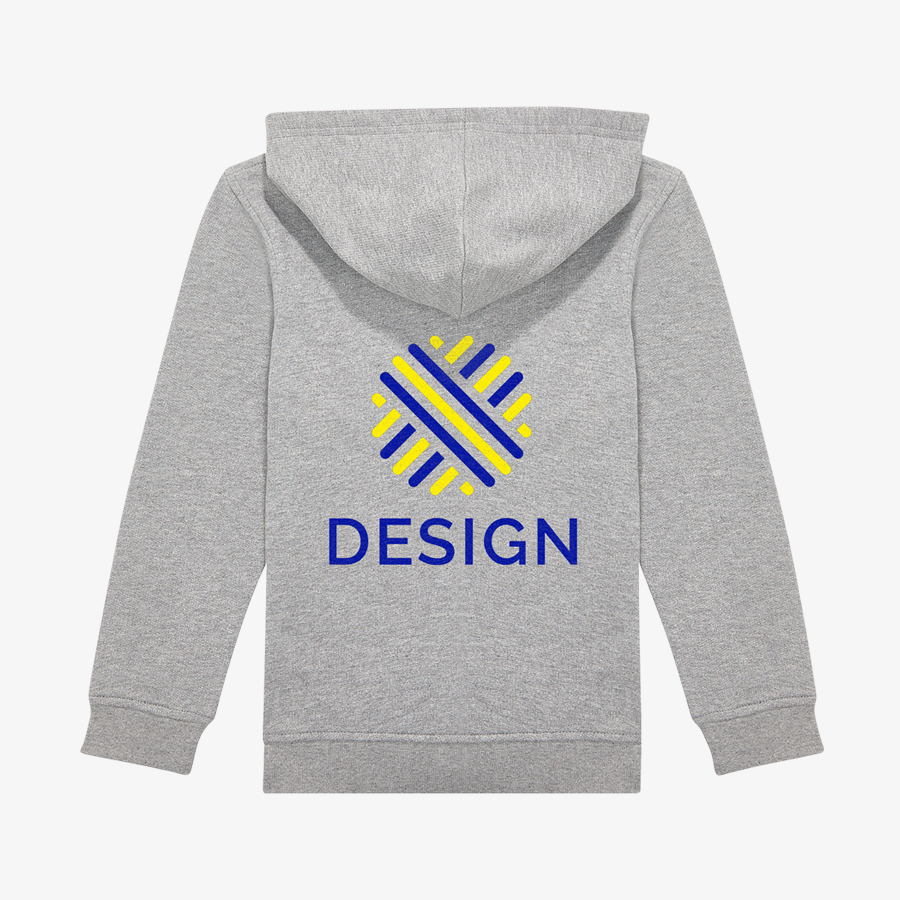 Basic-Sweatjacke für Kinder von B&C Collection, auf dem Rücken vollfarbig bedruckt