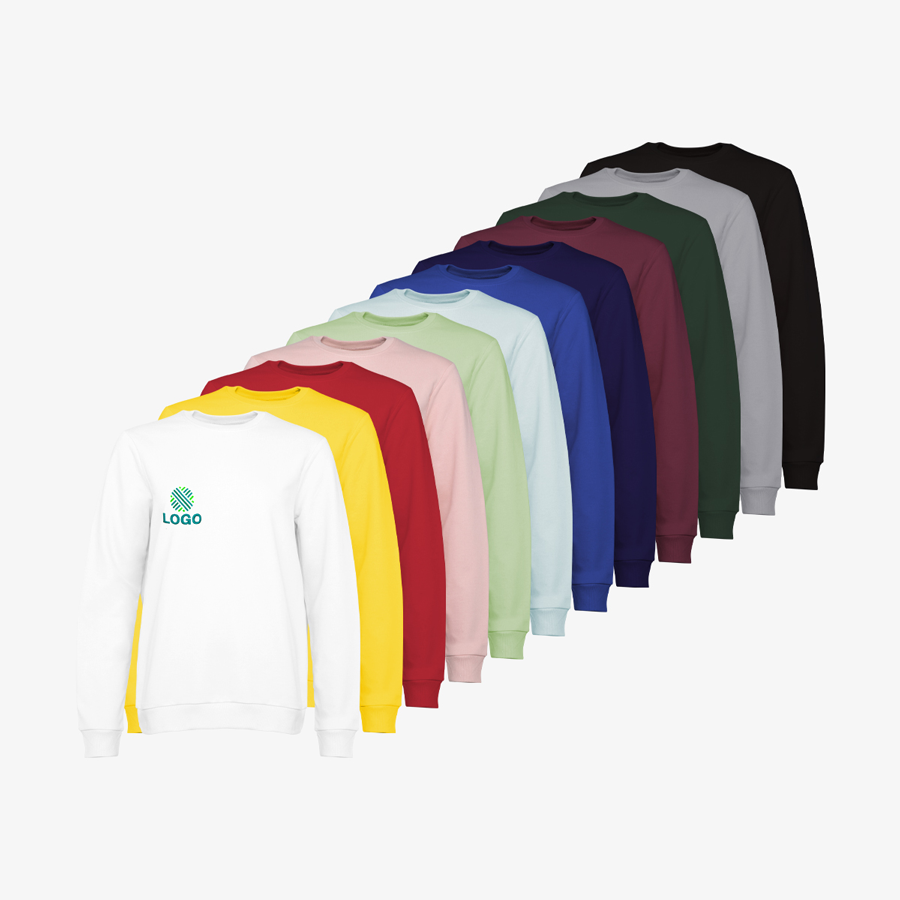 Basic-Sweatshirts für Damen von B&C Collection in verschiedenen Farben, bestickt