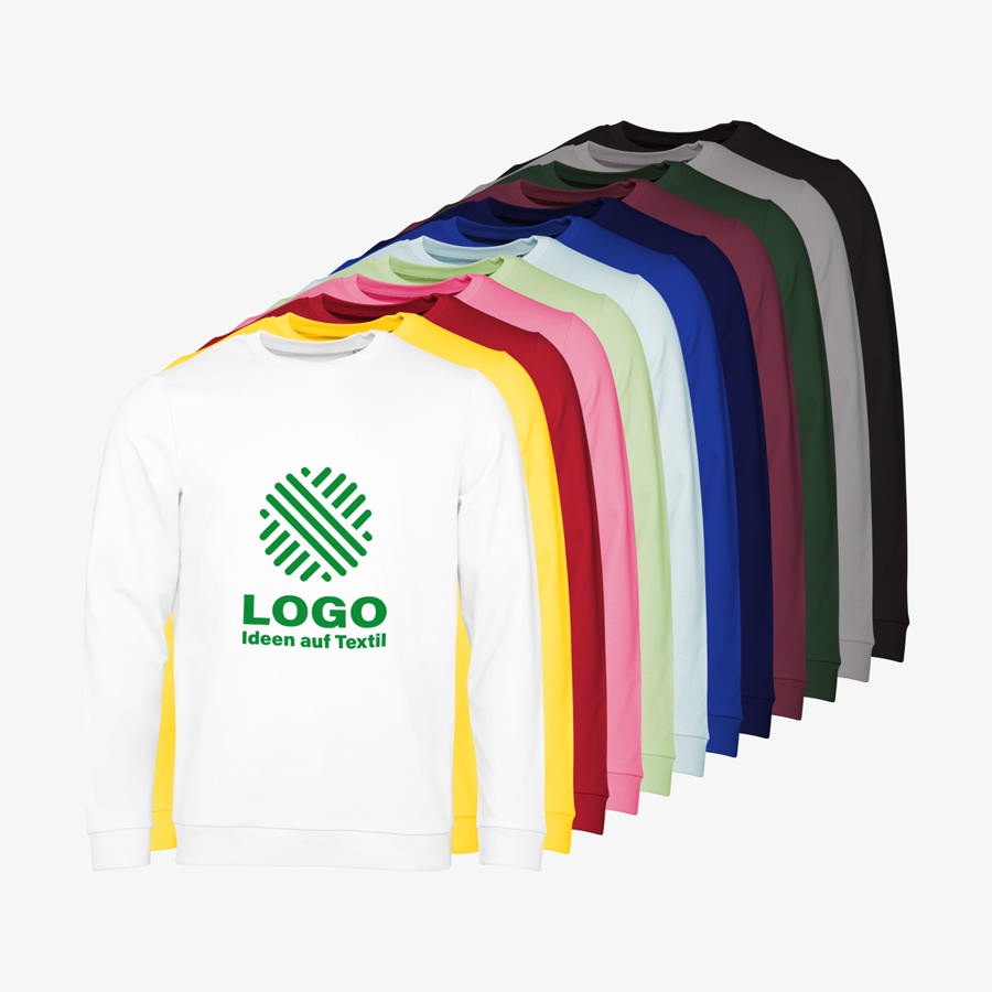 Basic-Sweatshirts für Herren von B&C Collection in verschiedenen Farben, mit Digitaldruck