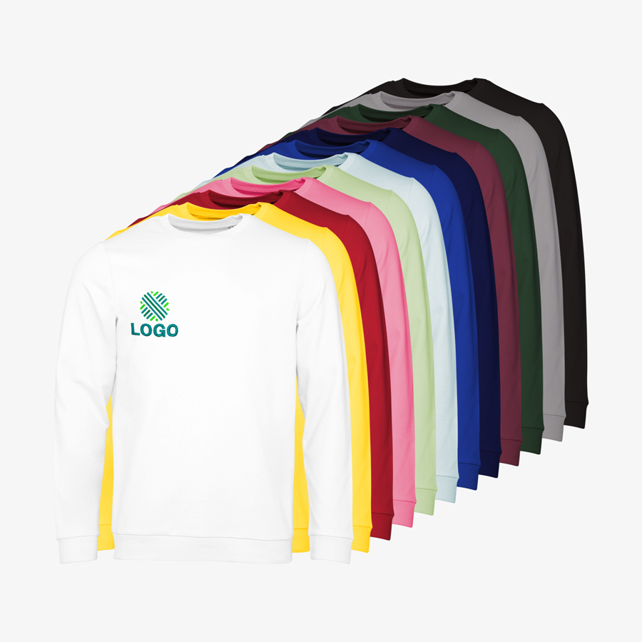Basic-Sweatshirts für Herren von B&C Collection in verschiedenen Farben, mit Stickerei