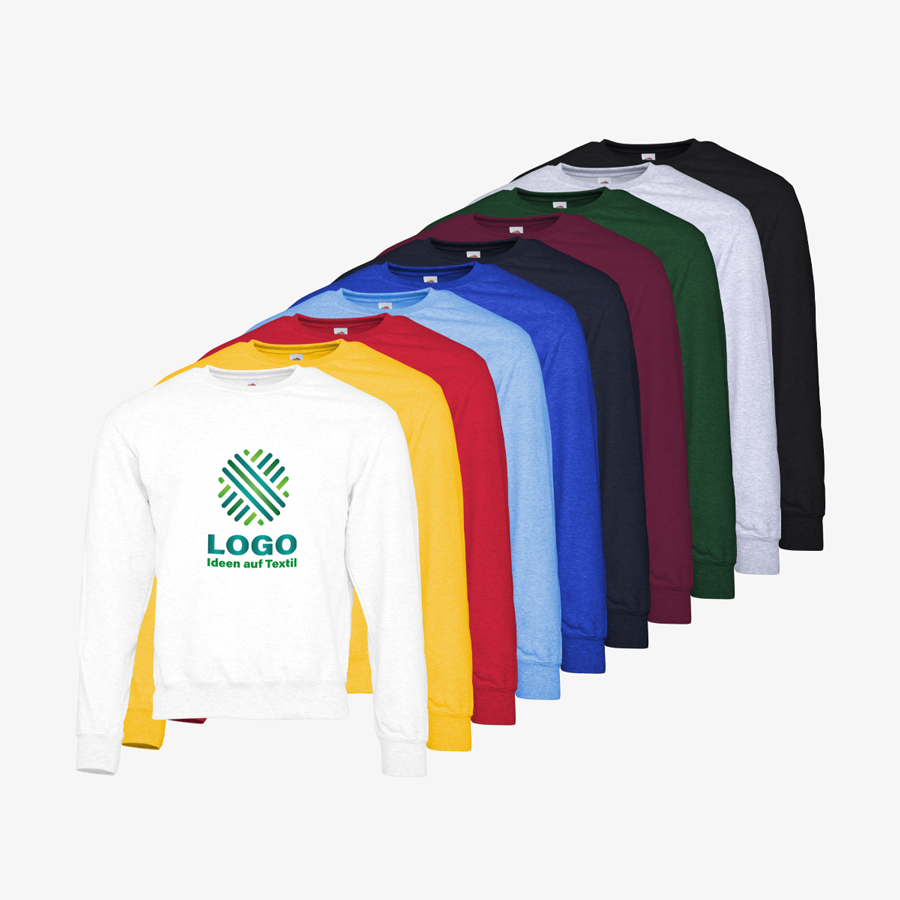 Basic-Sweatshirts für Herren von Fruit of the Loom in verschiedenen Farben, mit Digitaldruck