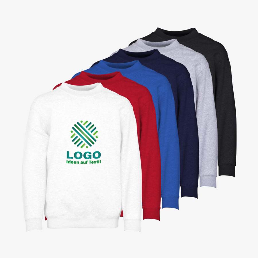 Basic-Sweatshirts für Kinder von B&C Collection in verschiedenen Farben, mit Digitaldruck