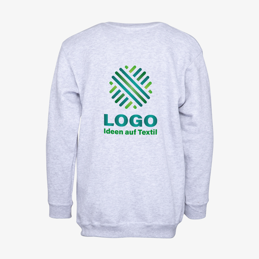 Basic-Sweatshirt für Kinder von Fruit of the Loom, mit Digitaldruck auf der Rückseite