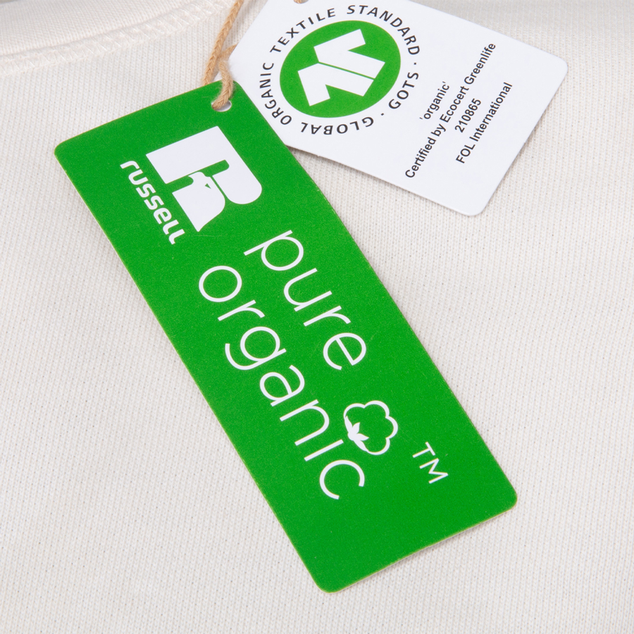 Organic-Sweatshirt für Damen von Russell mit Digitaldruck, Detailansicht