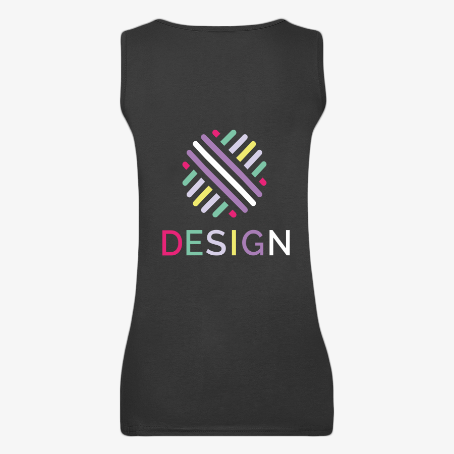 Damen-Tanktop Valueweight von Fruit of the Loom in Schwarz mit bedruckter Rückseite