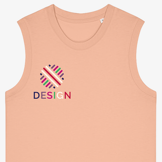 Damen-Tanktop Mia von Stanley/Stella in Pfirsichfarben mit individuellem Druck auf der Brust