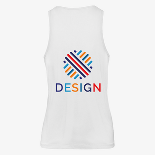 Herren-Tanktop Inspire von B&C Collection in Weiß und in der Rückansicht mit Druckmotiv