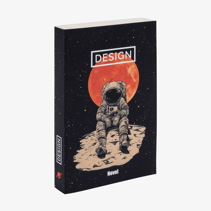Taschenbuch mit Softcover in der Größe 12,5 x 19,5 cm und individuellem Aufdruck