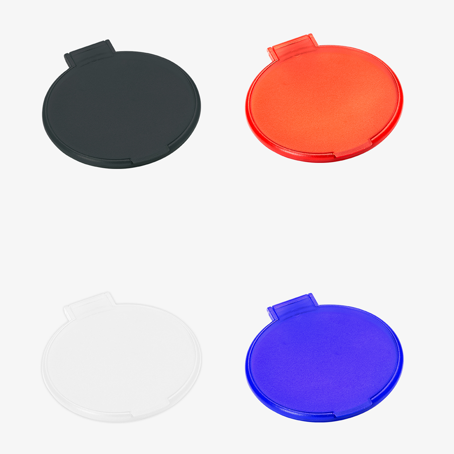Runde einseitige Taschenspiegel in verschiedenen Farben, Durchmesser 6 cm