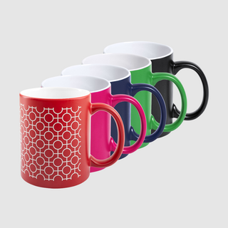 Farbige Tassen, mit Zwischenbeschichtung, personalisierbarmit Lasergravur, 350 ml