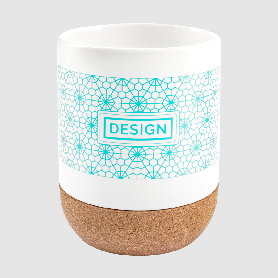 Keramiktasse mit Korkboden als XXL-Tasse mit 420 ml Fassungsvermögen, individuell bedruckt