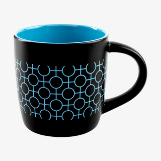 Schwarze Tasse mit Gravur, spezialbeschichtet, 300 ml