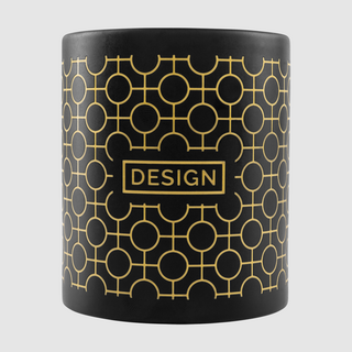 Schwarze Tasse mit Gravur, mit farbiger Zwischenbeschichtung, 350 ml