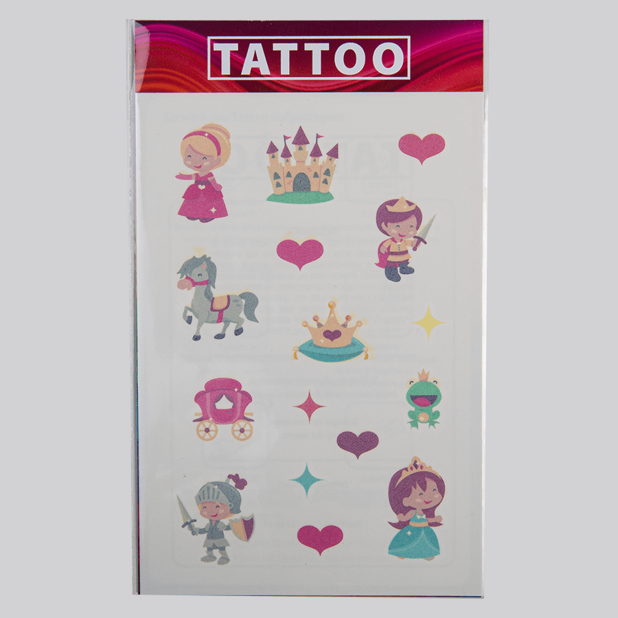 Tattoos zum Aufkleben mit festen Motiven der Themenwelt Prinzessin