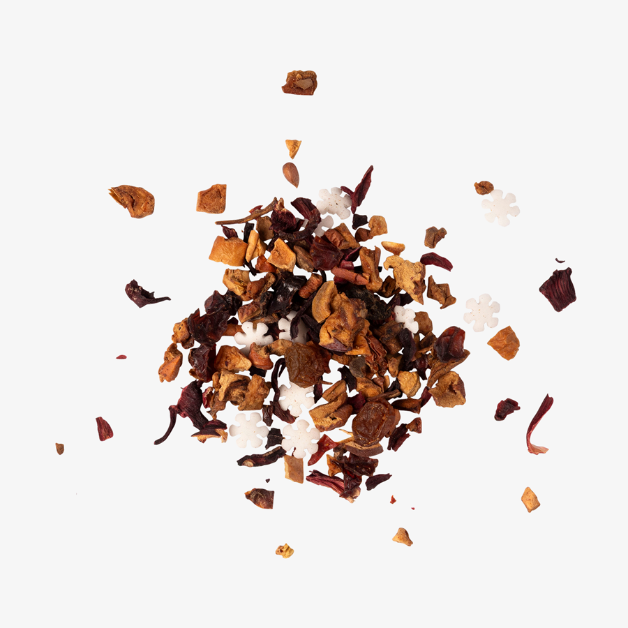 Früchtetee Bratapfel, Detailansicht des losen Tees