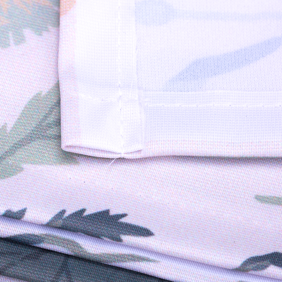 Detail einer nachhaltigen Textil-Tischdecke aus 100 % recyceltem Polyester, B1-zertifiziert, individuell bedruckbar