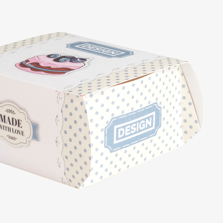 Tortenbox/Tortenkarton mit Logo bedruckt, mit Einstecklache, geschlossen, in Größe S