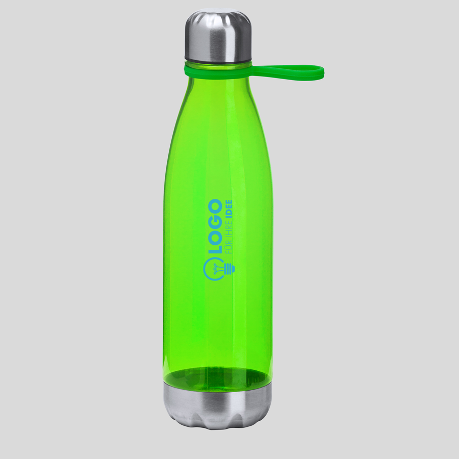 Transparente Sportflasche in Grün mit 700 ml Fassungsvermögen und mit individuellem Druck